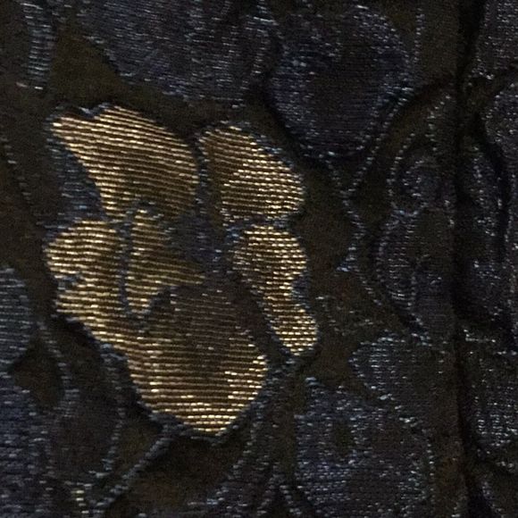 Midnight Blue Embellished Jacquard Mermaid Gown - Picture 7 of 8